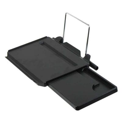 On-board steering wheel computer holder with drawer